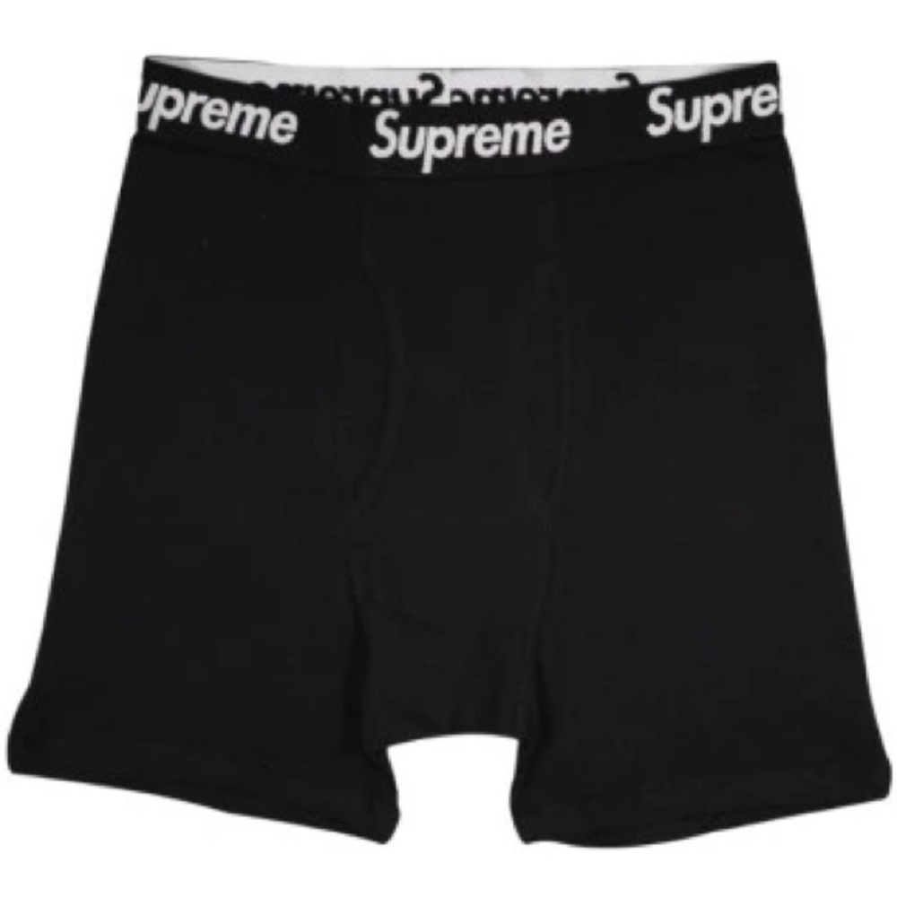 Supreme Men's Black Boxer Briefs Underwear Cotton Stretch Logo Size Medium